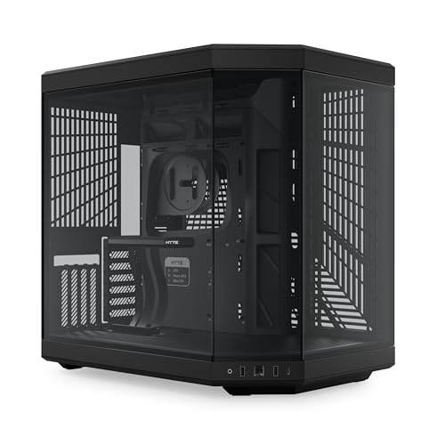 HYTE Y70 Upgraded Modern Aesthetic Dual Chamber Panoramic Tempered Glass Mid-Tower ATX Computer Gaming Case with PCIE 4.0 Riser Cable Included, Black (CS-HYTE-Y70-B) - Black - Y70