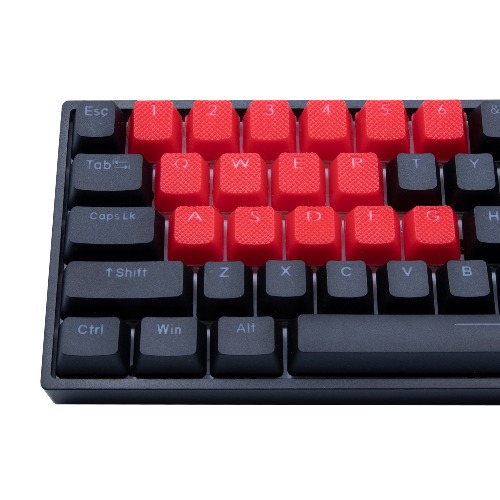 Rubberized Gaming Keycaps (Red)