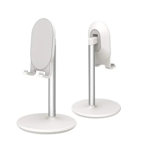 BRIGHT STONE Phone Stand for Desk, Cell Phone Stand Adjustable Desk Phone Holder Tablet Holder Phone Dock (WHITE)