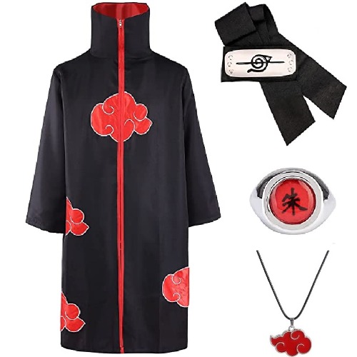 Cloak Costume with Headband and Ring Itachi Cosplay Costume Long Robe halloween costumes