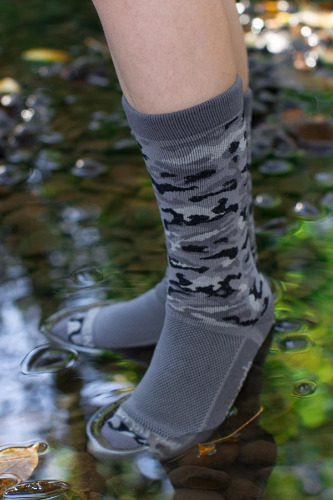 Crosspoint Camo Waterproof Socks | Grey / Medium/Large