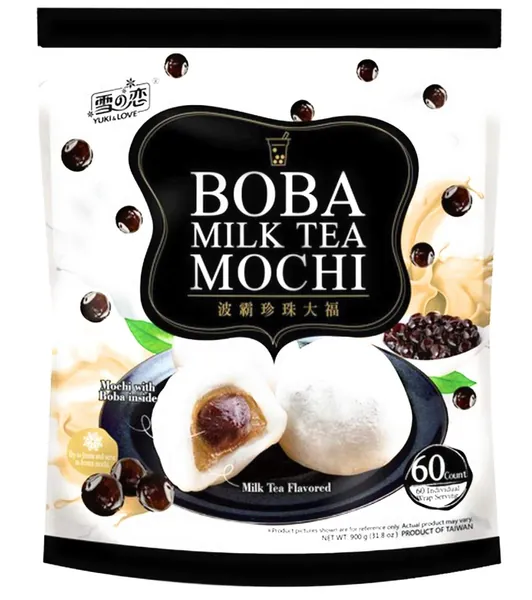 Yuki and Love Boba Milk Tea Mochi, 60 Count, 60 Oz