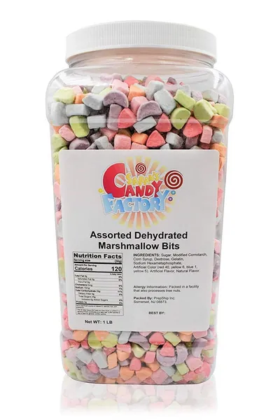 Sarah's Candy Factory Assorted Dehydrated Marshmallow Bits in Jar, 1lb