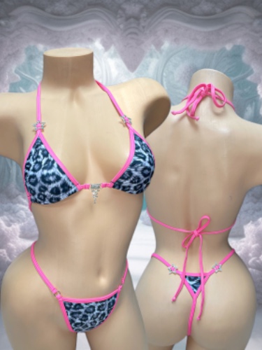 Snow leopard sparkle microkini | Small/medium