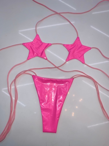 Latex star bikini pink | Small/medium