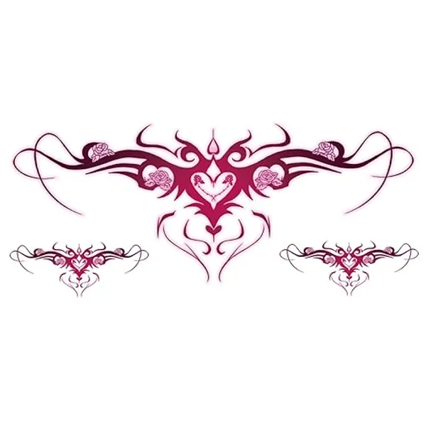 LEMONSTONE 2 Stück Temporäre Tattoos für Frauen, Wasserdichte Temporäre Tattoo Aufkleber, Temporäre Tätowierung Aufkleber, Brust, Bauch, Taille und Rücken wenden falsche Tattoos für Mädchen