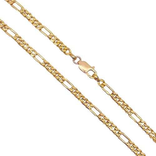 22ct Yellow Gold Figaro Men's Chain 24.4'' inches 5mm Width | Default Title