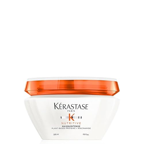 Kérastase Nutritive, Deep Nutrition Soft Mask for Very Dry and Damaged Fine to Medium Hair, Enriched with Niacinamide and Plant-Based Proteins, Conditions and Adds Softness and Shine, Masquintense - Unscented - 200 ml (Pack of 1)