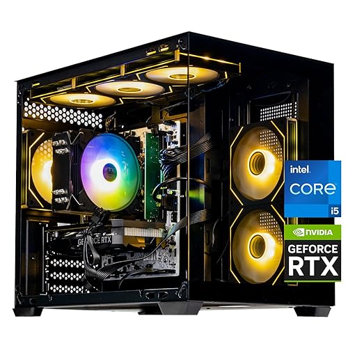 IPASON G1 Desktop PC Intel Core i5 12400F 2.5 GHz, NVIDIA RTX 4060, 1TB NVME SSD, 16GB DDR4 RAM 3200, 650W Gold PSU, Windows 11 Home 64-bit,Gaming Prebuilt PC Black Computer