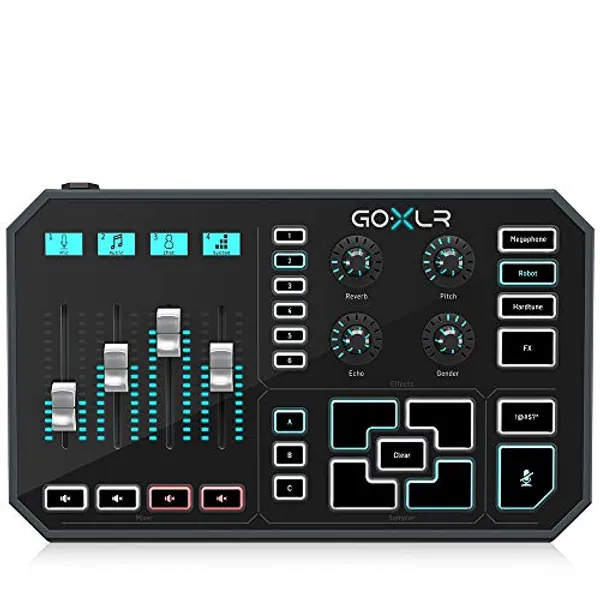 TC-Helicon GoXLR Revolutionary Online Broadcaster Platform with 4-Channel Mixer, Motorized Faders, Sound Board and Vocal Effects, Officially Supported on Windows