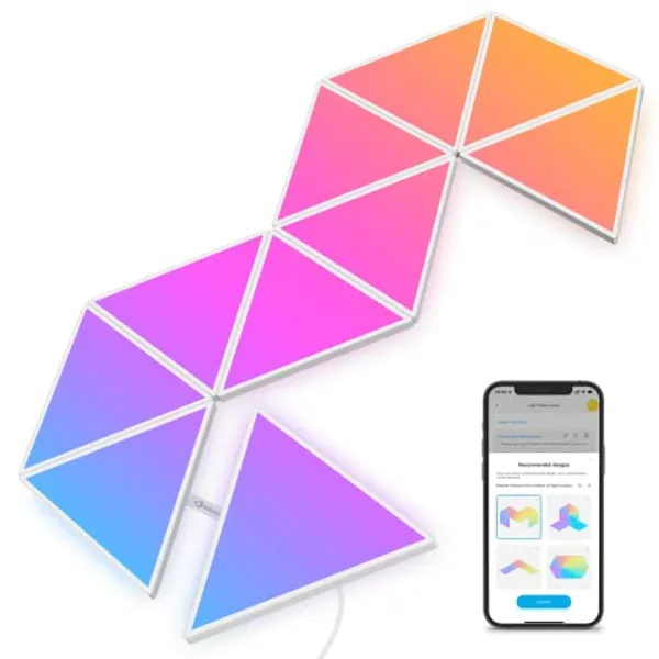Govee Triangle Light Panels, RGBIC Glide Wall Light, Multicolor Effects, Music Sync, DIY Design, Smart APP Control, Works with Alexa & Google Assistant for Room, Gaming, 10 Pack(Not support 5G Wifi)