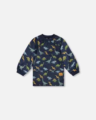 School Apron Navy Blue Printed Dinosaurs | 2/6