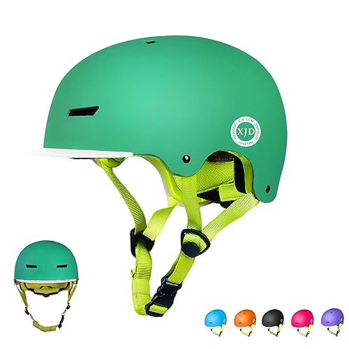 XJD Toddler Helmet Kids Bike Helmet Child Multi-Sport Cycling Helmet Adjustable Child Helmet Kids Bicycle Helmet Boys Girls Safety Skateboard Skating Scooter Youth Helmet Ages 3-13 Years Old - S(3-8 Years Old) - Green