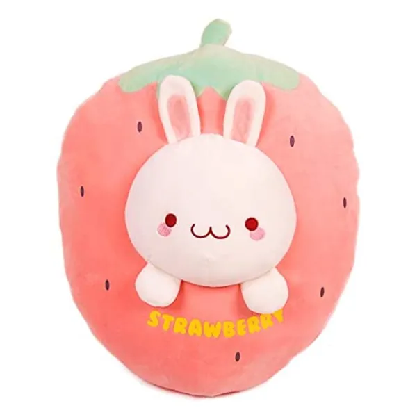 
                            ARELUX 21.7" Bunny Plush Stuffed Animal Pillow-Cute Strawberry Squishy Hugging Plushie-Gifts for Kids Girl Baby
                        