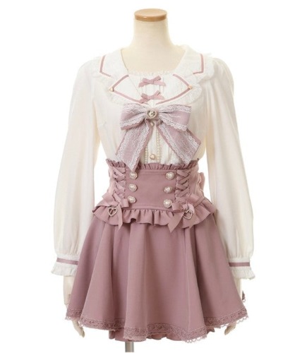 Lolita Suspender Skirt (Extended Sizes up to 4XL) - Dark pink / S