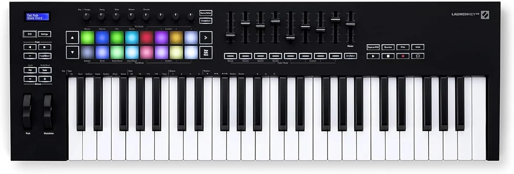Novation Launchkey 49 [MK3] MIDI Keyboard Controller — Seamless Ableton Live Integration. Chord Mode, Scale Mode, and Arpeggiator. All the software you need for Music Production. - 49 Key - MK3 - Single