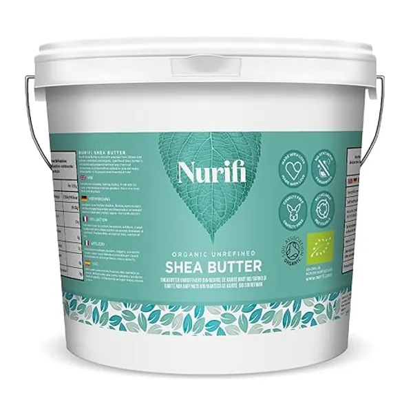 1KG Organic Shea Butter Unrefined - 100% Pure, Raw & Natural - Soil Association Certified - by Nurifi - 1 kg (Pack of 1)