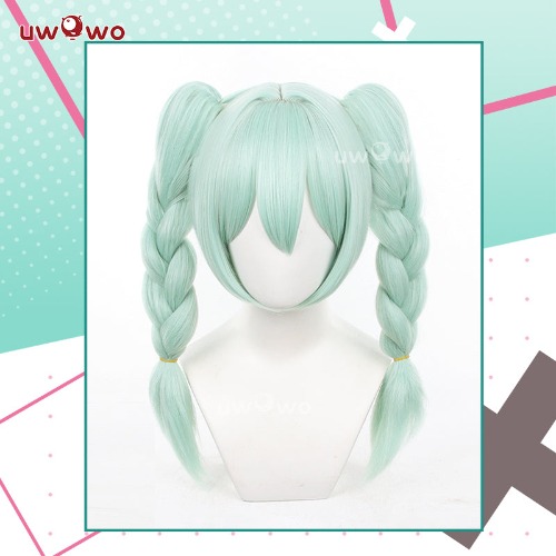 Uwowo V Singer Cute Bunny Cosplay Wig Middle Light Green Hair