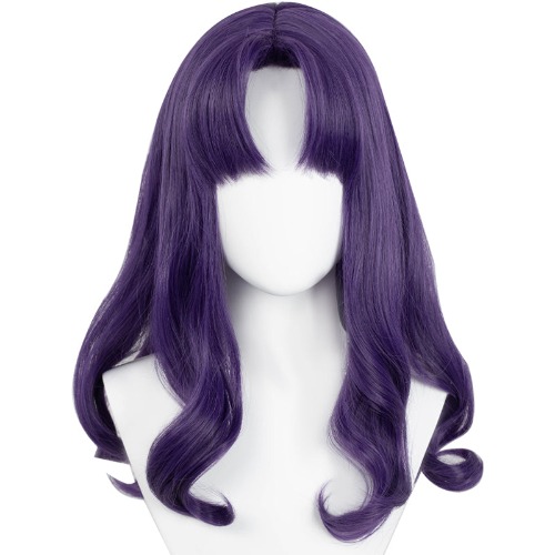 DokiDoki Anime Neon Genesis Evangelions Cosplay Katsuragi Misato Wig Long Curly Purple Wig / Hat EVAs | Katsuragi Misato Wig Only-PRESALE