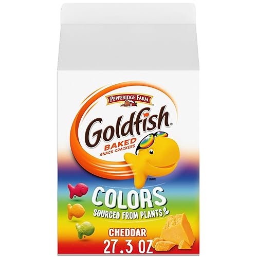 Goldfish Colors Cheddar Cheese Crackers, 27.3 oz Carton - Colors - 27.3 Ounce (Pack of 1)