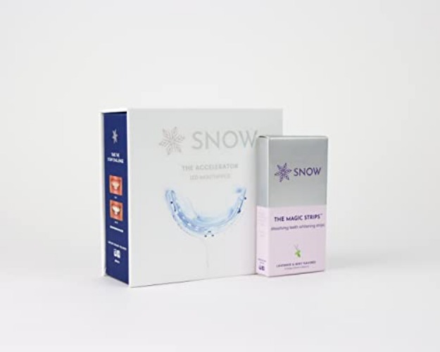 Snow Teeth Whitening LED Mouthpiece and Magic Strips Kit (7 Treatments) - Clear
