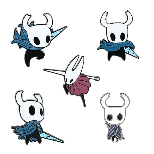Enamel Pins Set for Backpack - Classic Game Cartoon Anime Figure Element Peripheral Creative Brooch Metal Lapel Badges for Fans Collection Decoration Cosplay Accessories Gifts - Hollow Knight 5Pcs A