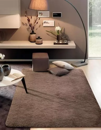 Tapete 2,00x1,50 Peludo Felpudo Sala E Quarto Cores Cor Chocolate Desenho Do Tecido Pelo Alto