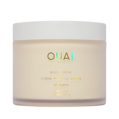 OUAI Body Cream, St. Barts - Hydrating Whipped Body Cream with Cupuaçu Butter, Coconut Oil and Squalane - Softens Skin and Delivers Healthy-Looking Glow - Sulfate-Free Skin Care - 7.5 Oz - St. Barts