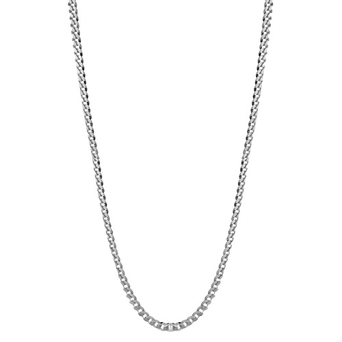 Alisa Curb Chain Silver Necklace - Rhodium Plated