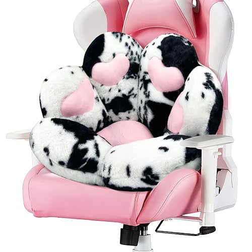 MOONBEEKI Cat Paw Cushion Chair Comfy Kawaii Chair Plush Seat Cushions Shape Lazy Pillow for Gamer Chair 28"x 24" Cozy Floor Cute Seat Kawaii for Girl Gift, Dining Room Bedroom Decorate (Milk Cow) - Milk cow - 28 Inch