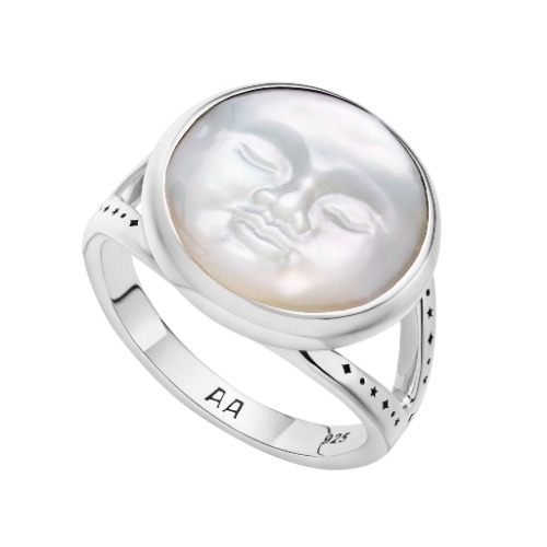 LUCENT - Sterling Silver & Mother of Pearl Ring | US 7 / UK N - O