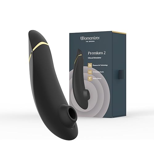 Womanizer Premium 2 Clitoris Vibrator for Women | Clit Sucker Adult Toys | Vibrating Adult Sex Toy | Clit Stimulator for Woman with 14 Suction Speeds | Waterproof Clitoral Stimulation Massager | Black - Black