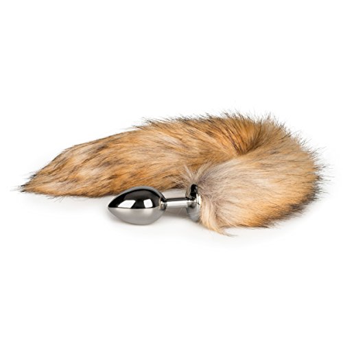 Easytoys Fetish Collection Anal Plug Medium Silver Fox Tail Plug, Stress Relief Butt Play Plug for Women - Medium - Fox tail plug - Silver