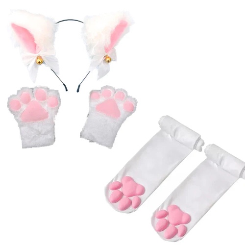 3 Piece Kitty Play Sets - White