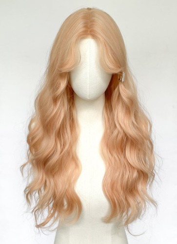 Long Wavy Pastel Peach Pink Synthetic Wig NL078 | YES