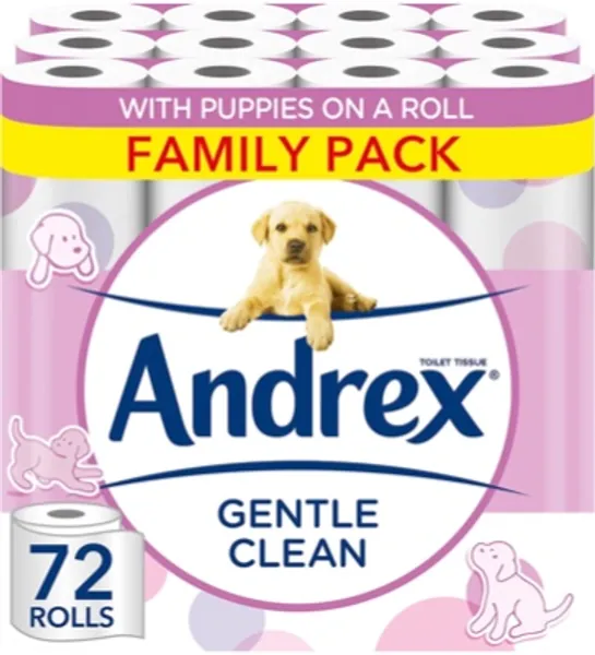 Andrex Gentle Clean Toilet Paper - 72 Rolls