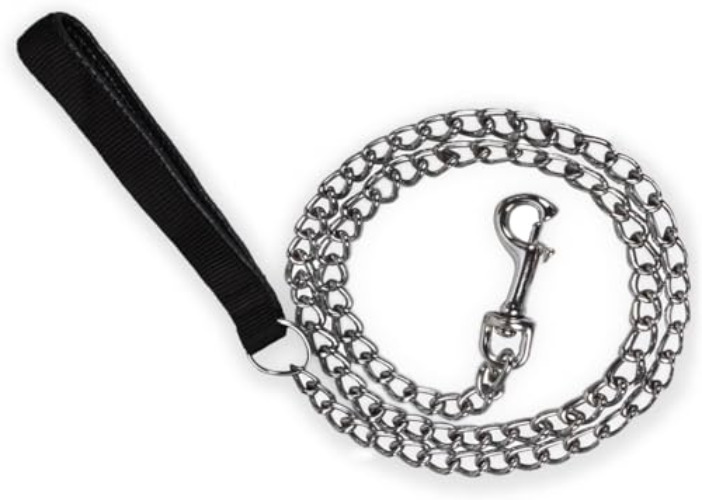 OFKP Large Stainless Steel Metal Nylon Handle Dog Chain, Heavy Duty Dog Leash (120cm*4mm)