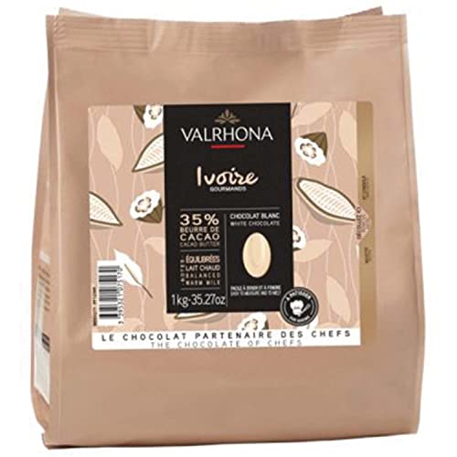 Fèves chocolat blanc IVOIRE Valrhona 1kg