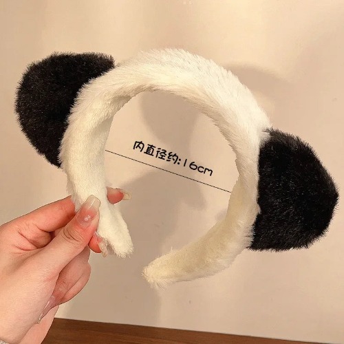 Fluffy Panda Cute Plush Hair Band - A (1PC)