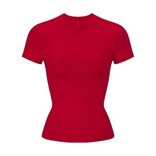 COTTON JERSEY T-SHIRT | CRANBERRY