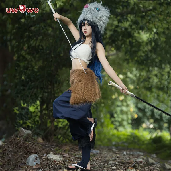 Uwowo Anime Cosplay Hashibira Inosuke Female Halloween Costume - 【In Stock】Costume:L