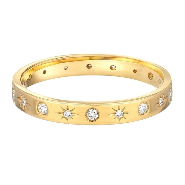 Stargaze Ring/18k Yellow Gold Coated & Premium Cubic Zirconia - Medium (US 7)