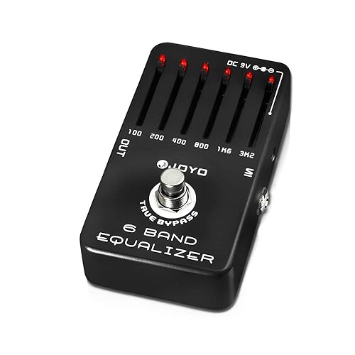 JOYO 6-Band EQ Pedal Electric Guitar Equalizer (100Hz 200Hz 400Hz 800Hz 1.6kHz 3.2kHz) Provides ±18dB for Each Band (JF-11) - 6-Band EQ - Black-gray