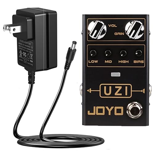 JOYO UZI Distortion Pedal R-03 with DC 9V 500mA Pedal Power Adapter