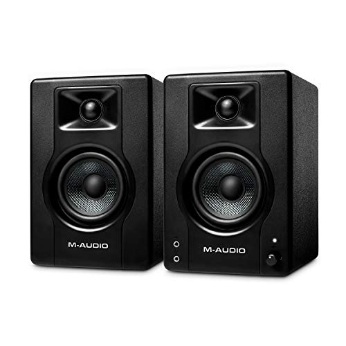 M-Audio BX3 3.5" Studio Monitors, HD PC Speakers for Recording and Multimedia with Music Production Software, 120W, Pair, Black - No Bluetooth - Pair 3.5" Speakers