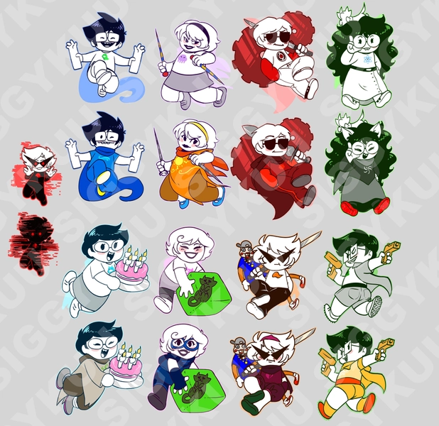 Homestuck [Humans] Charms [2inch, double sided charms]