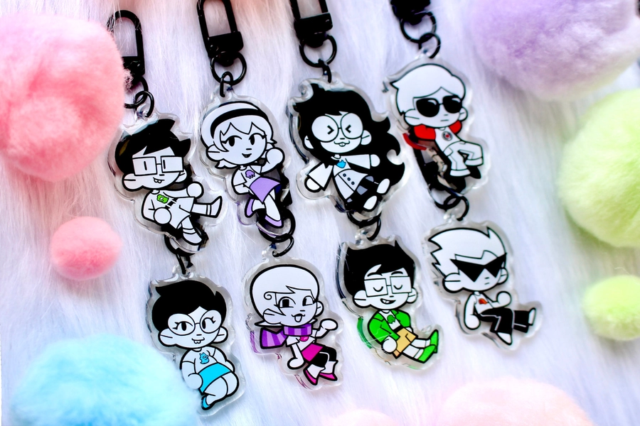 Homestuck 2" Acrylic Charms—Beta & Alpha Kids