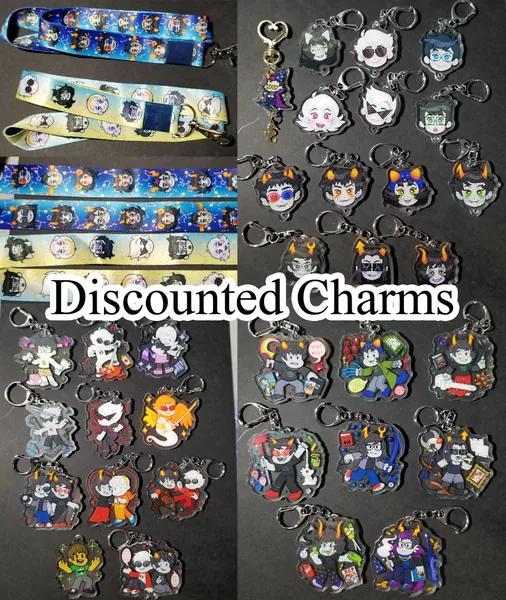 Homestuck discounted 2 inch charms due to damage, color errors, old designs, misprints etc
