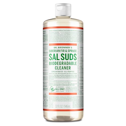 Dr. Bronner's - Sal Suds Biodegradable Cleaner (946 mL) - All-Purpose Cleaner, Pine Cleaner for Floors, Laundry and Dishes, Concentrated, Cuts Grease and Dirt, Powerful Cleaner, Gentle on Skin - 1 count (Pack of 1)