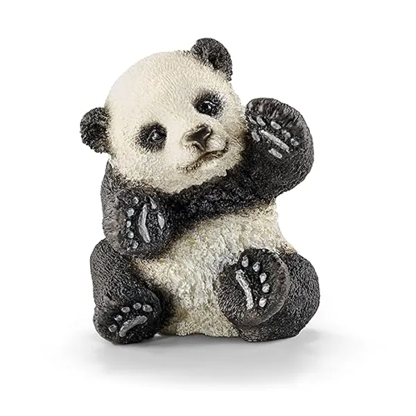 Schleich Panda Cub Playing Toy Figure, black/white